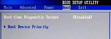 Параметр BIOS Boottime Diagnostic Screen