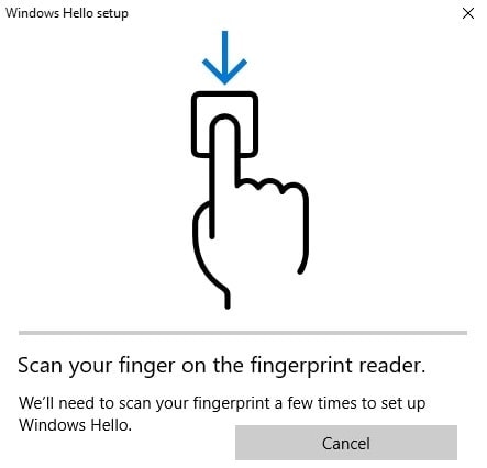 Входим в Windows 10 по отпечатку пальца